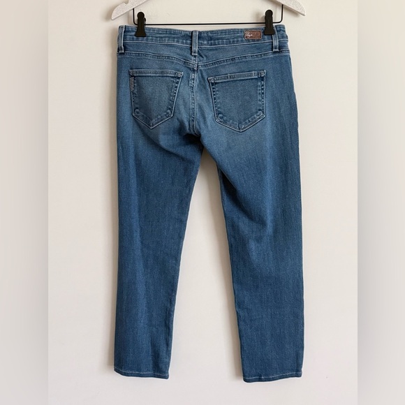 Paige Distressed Cropped Jeans Womens 25 Medium Blue Wash - Picture 4 of 9